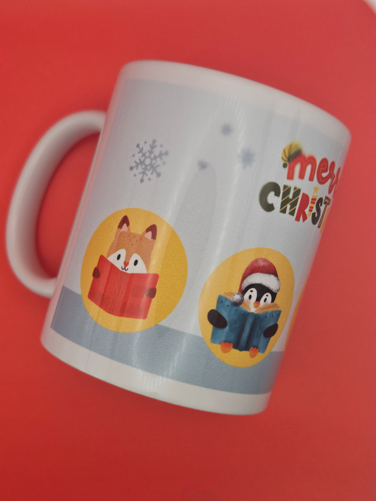 Children's Merry Christmas Booklover Mug