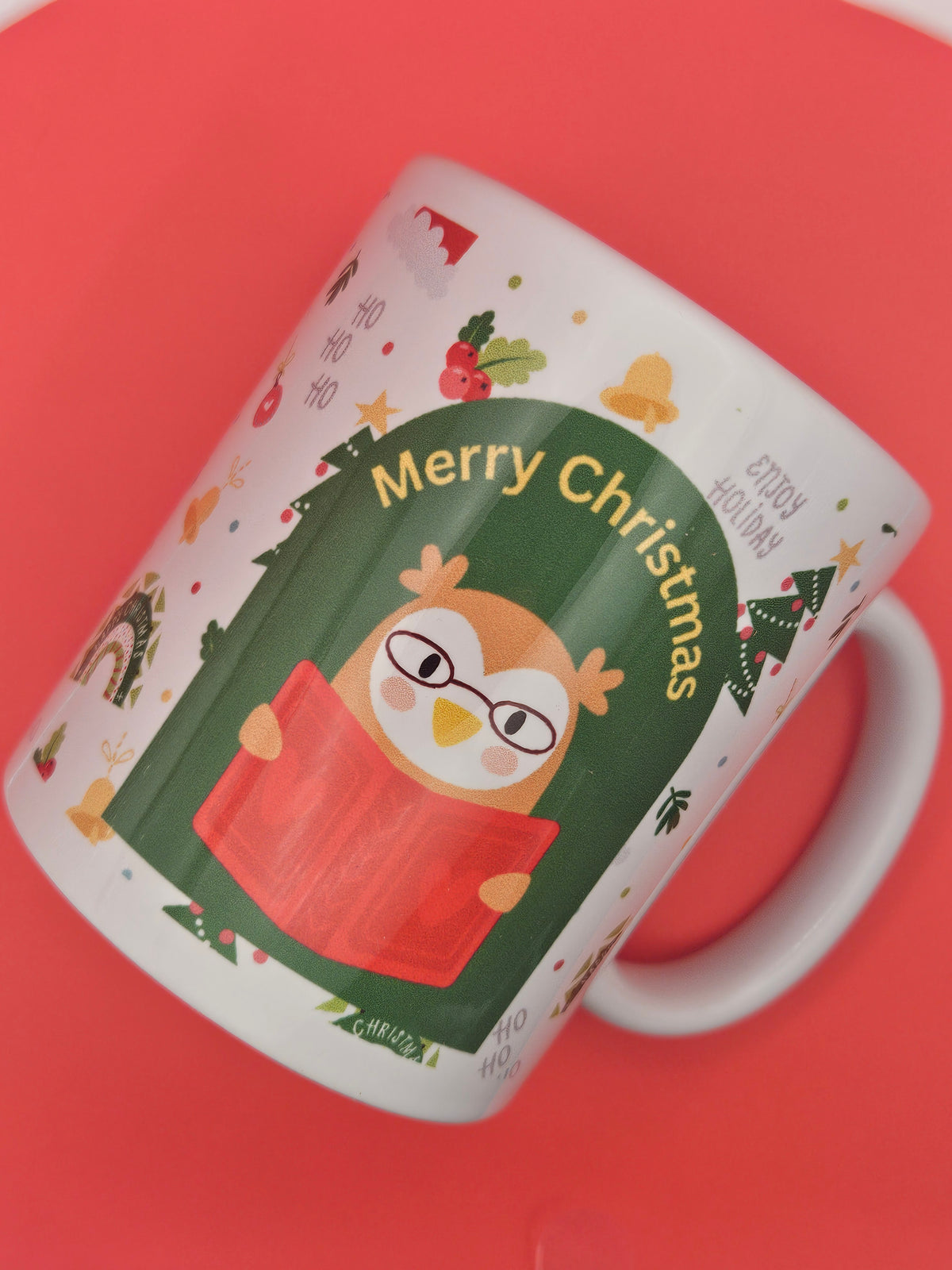 Children's Christmas Owl Booklover Mug