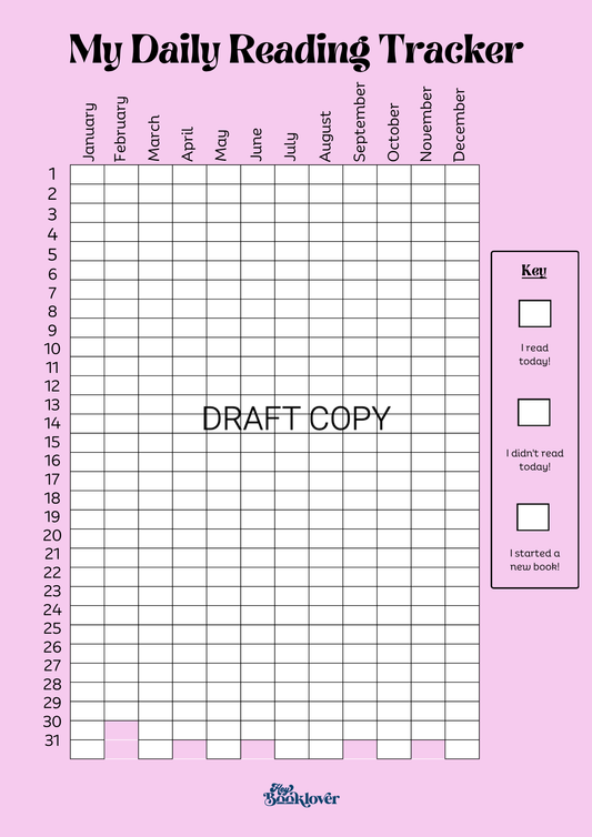 Daily Reading Tracker Poster (for a year!)