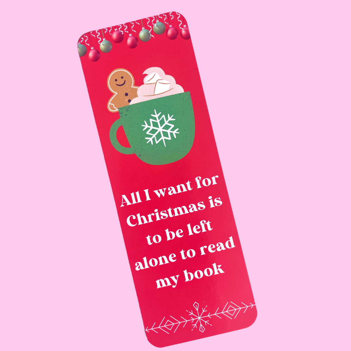 Christmas Reading Leave Me Alone Bookmark
