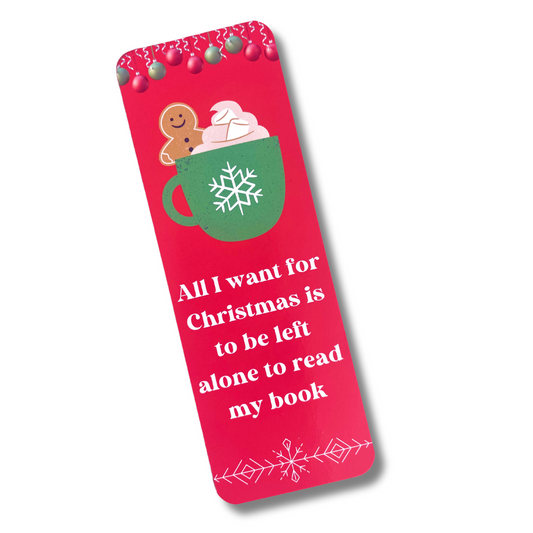 Christmas Reading Leave Me Alone Bookmark